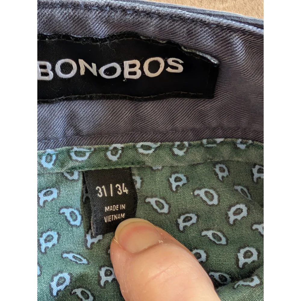 Bonobos Pants Mens 31X34 Blue Cotton Chino Stretch Preppy Pockets Tailored Fit